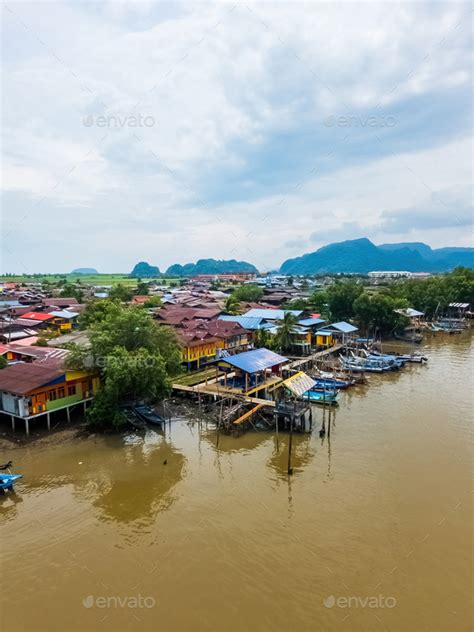 Perlis Malaysia Aug Fishing Village In Kuala Perlis Stock