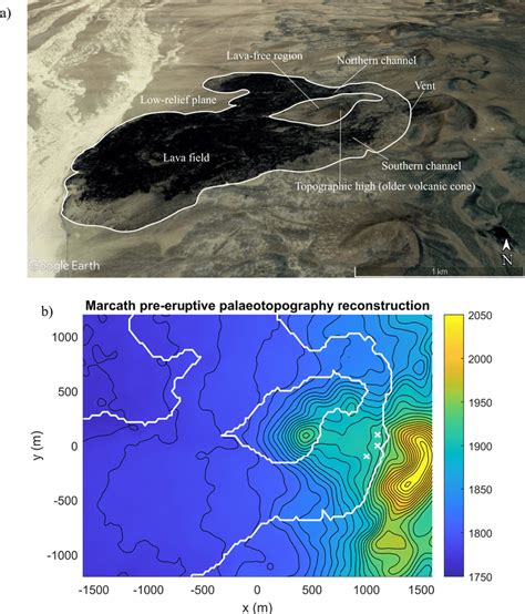 A Aerial View Of Marcath Volcano And Lava Field The Outline Of The