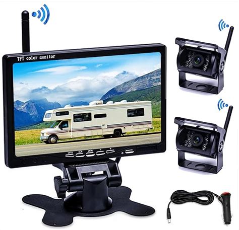 Dual Rückfahrkamera Kabellos Digital mit 7 Inch LCD Monitor Kit