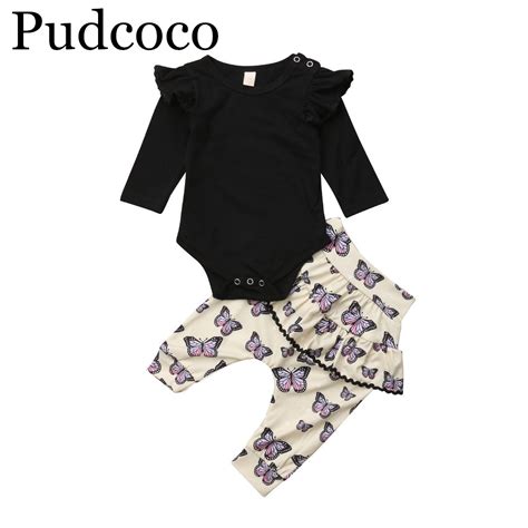 Pudcoco 2019 marca nueva 2 piezas recién nacido chico chica mariposa