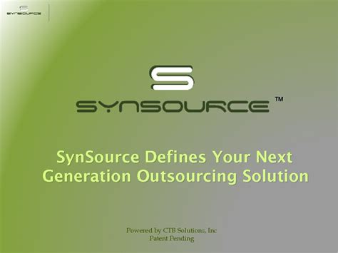 Your Synergistic Outsourcing Solution Powered By Ctb