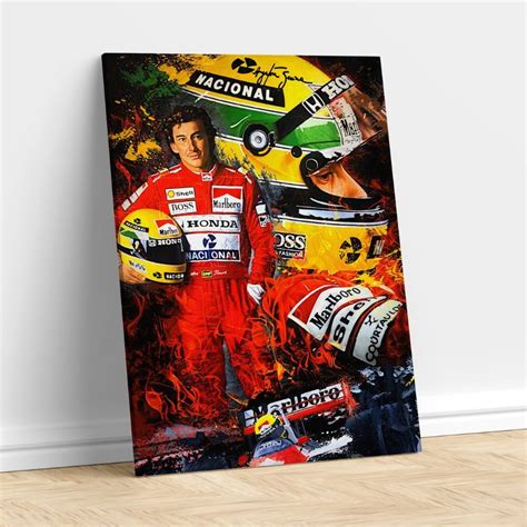 Quadro Decorativo Luxo Ayrton Senna Sala Quarto Escrit Rio Rea