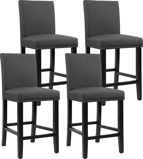 Gotminsi Nailhead 24 Inches Counter Height Stools Set Of 4