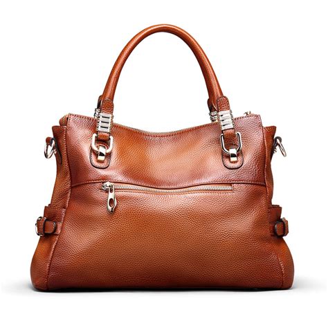 Kattee Womens Urban Style Genuine Leather Tote Satchel Shoulder