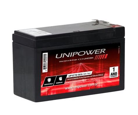 Bateria Selada Unicoba Unipower 12V 7 0Ah UP1270 SEG PARA NOBREAKS