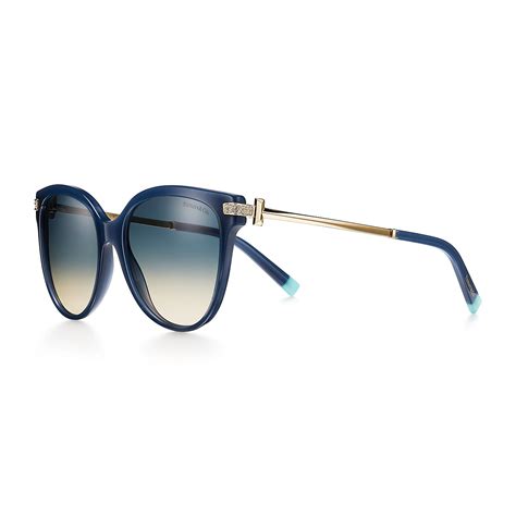 Tiffany T Sunglasses In Opal Blue Acetate With Gradient Blue Lenses Tiffany And Co