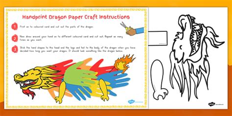 Chinese New Year Handprint Paper Dragon Craft Twinkl