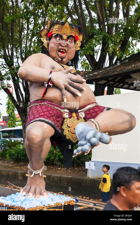 Balinese Statue Ogoh Ogoh Ready For Ngrupuk Parad In Ubud Bali