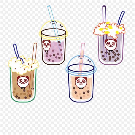 Pearl Milk Tea Png Transparent Hand Painted Delicious Cute Pearl Milk