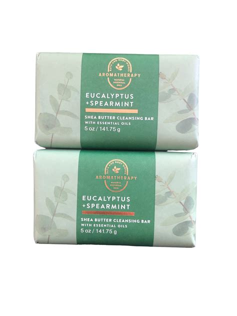 2 Pack Bath And Body Works Eucalyptus Spearmint Shea Butter Cleansing Bar 5 Oz