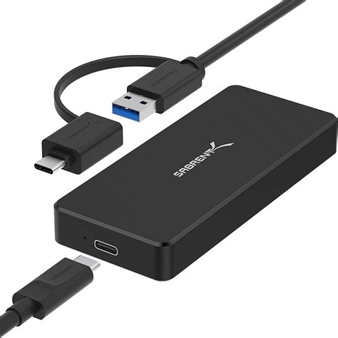 Sabrent USB Type C Aluminum Enclosure For M 2 NVMe SSD In Black EC