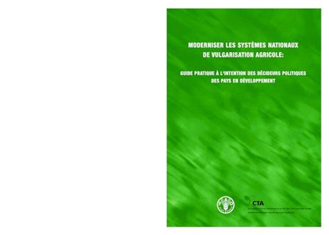 PDF MODERNISER LES SYSTÈMES NATIONAUX DE VULGARISATION les systèmes