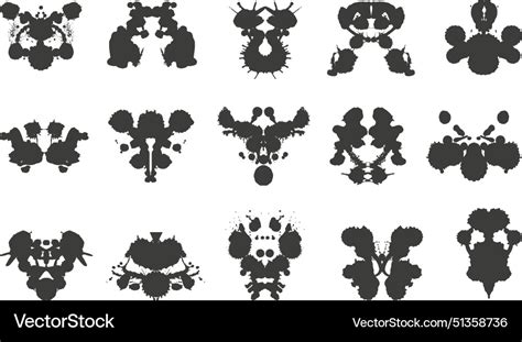 Rorschach Inkblot Test Mental Health Diagnostic Vector Image