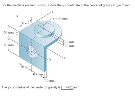 Solved For The Machine Element Shown Locate The Y Chegg