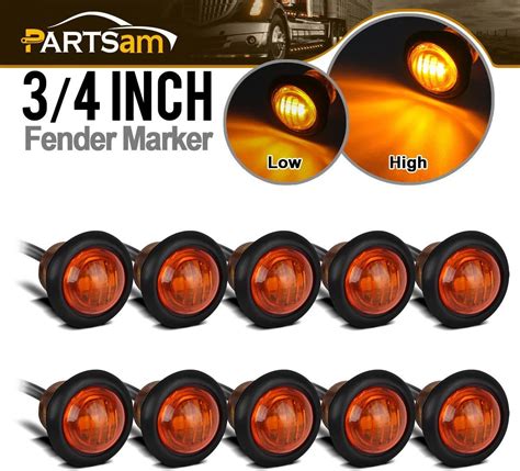 Amazon Partsam 10Pcs 3 4 Round Led Marker Lights 3 Wire