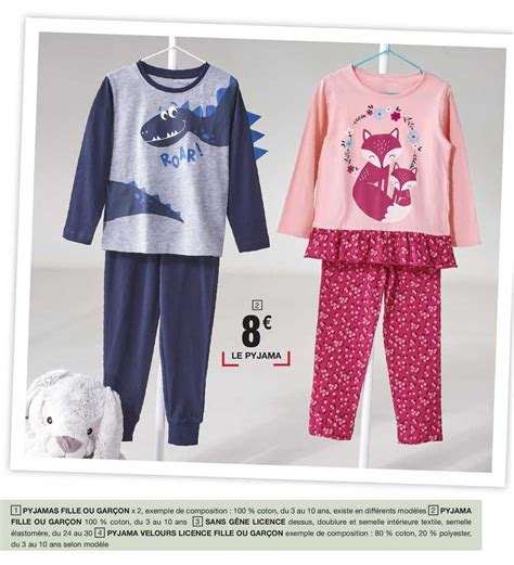 Promo Pyjamas Fille Ou Garçon Pyjama Fille Ou Garçon Sans Gêne