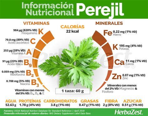 Informaci N Nutricional Del Perejil Perejil Beneficios Vitaminas Y