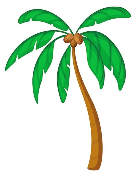 Icono De Dibujos Animados De Palmera Planta De Coco Tropical Aislada