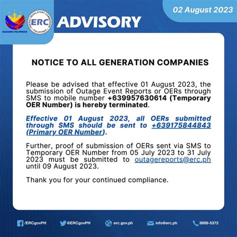 erc instructs  generation companies  send outage event reports