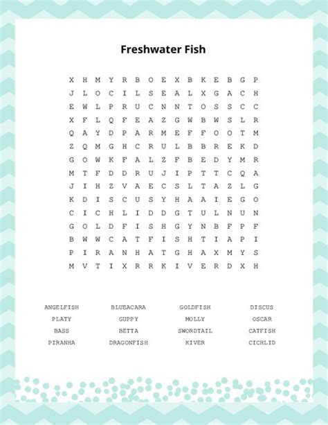 Freshwater Fish Word Search