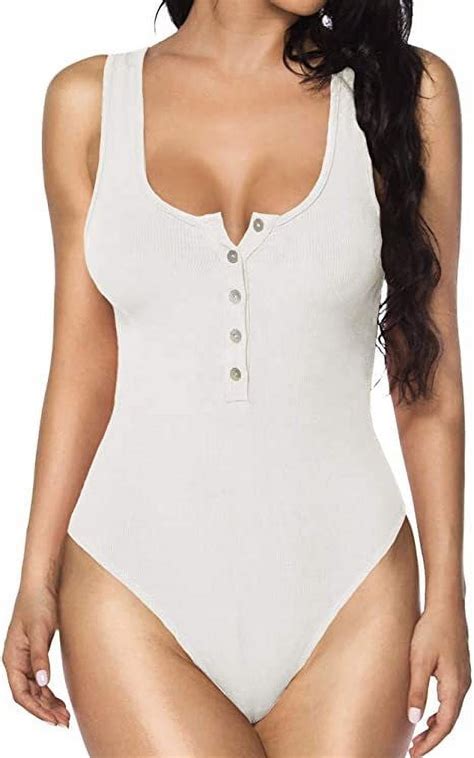 Ayolanni White Slim Fit Swimwear Bikini For Women Summer One Piece