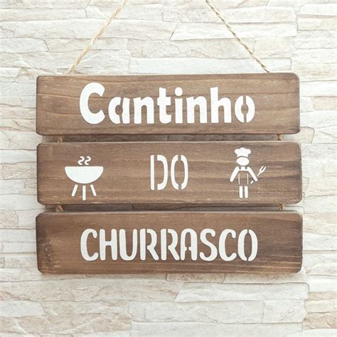 Placa Artesanal Cantinho Do Churrasco Elo7 Produtos Especiais