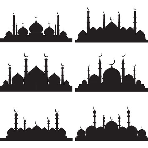 mosque silhouette, set of mosque vector 42579853 Vector Art at Vecteezy