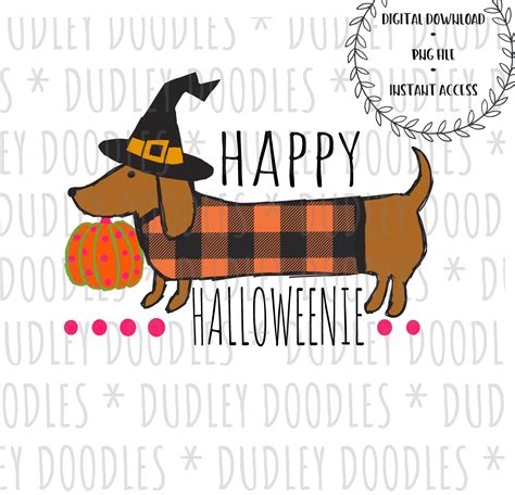 Happy Halloweenie Dog Halloween Dachshund Png File Clip Art Etsy