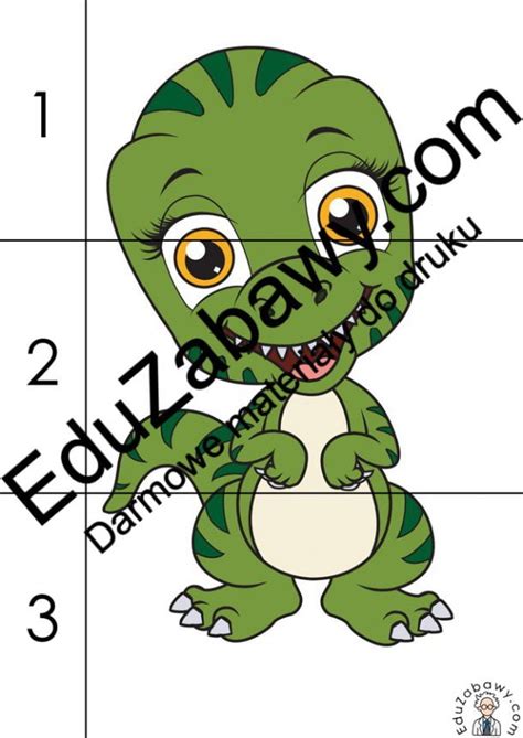 Dzie Dinozaura Puzzle Karty Pracy Dla Dzieci Przedszkolak W Uczni W