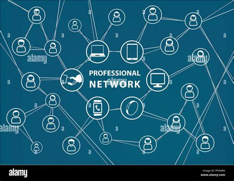 Professional Business Network Concept Vector Background Stock Vector