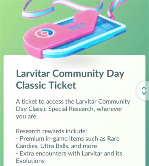 Tickets For The Larvitar Community Day Classic Special Research Story