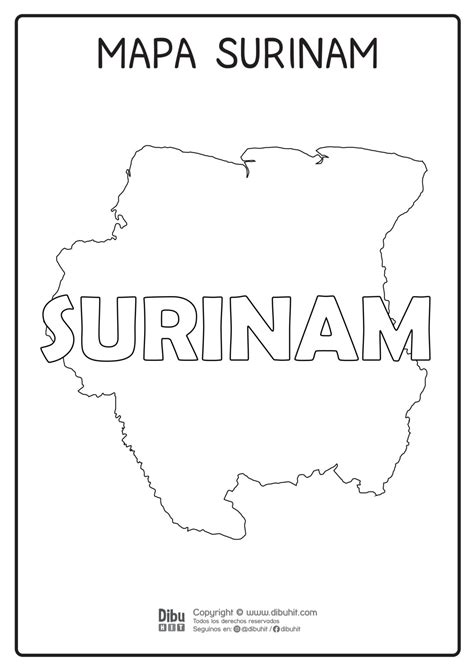 Mapa De Surinam Con Nombre Dibuhit