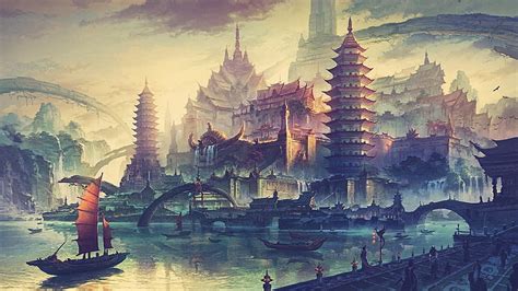 HD wallpaper: townlet, qibaozhen, minhang, shanghai, china, ancient town | Wallpaper Flare