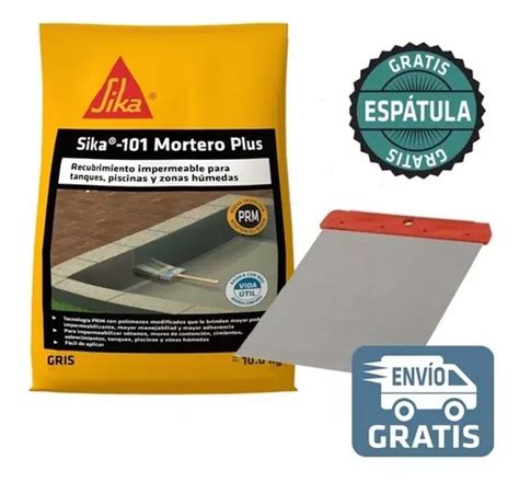 Sika 101 Mortero Plus Recubrimiento Impermeable Gris 10kg Envío gratis