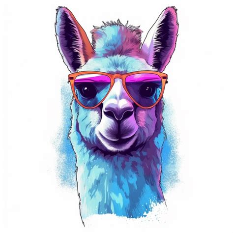 Premium AI Image A Close Up Of A Llama Wearing Sunglasses On A White