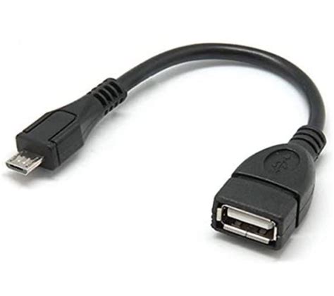 Adaptador Otg Micro Usb V8 A Usb Hembra Generico Cable 14cm Negro