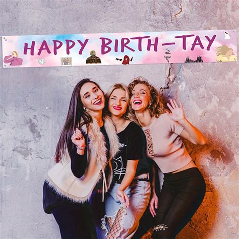 Large Happy Birth Tay Yard Banner For Women Ts Birthday Party