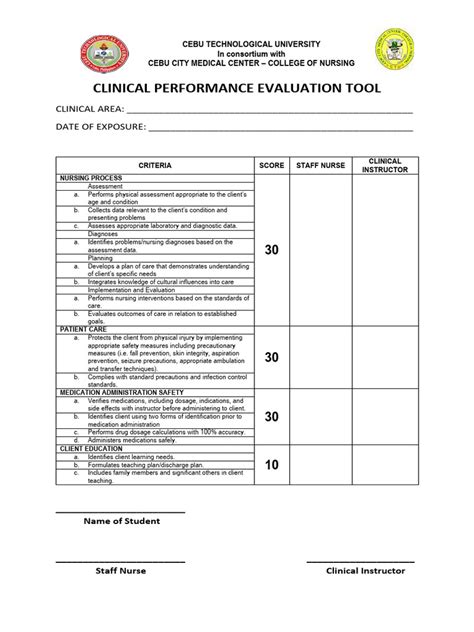 Staff Nurse Evaluation Form Pdf Nursing Medical Diagnosis