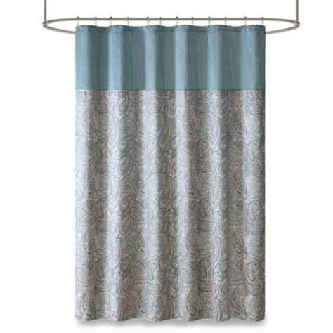 Gracie Mills Thornton Traditional Paisley Jacquard Shower Curtain Grace 3785 Teal 72x72 72x72