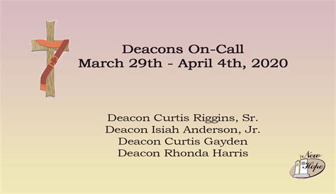 Deacons New Hope Missionary Baptist Church