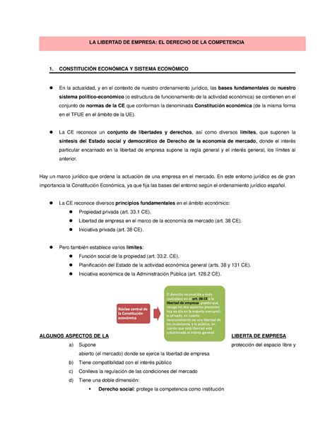 Libertad De Empresa Y Derecho De Competencia Apuntes Derecho De La