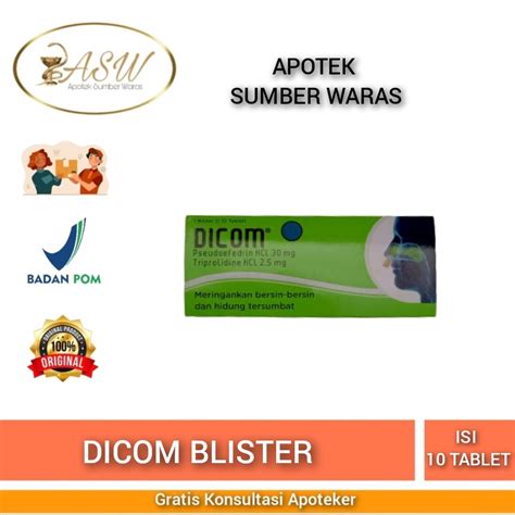 Jual DICOM TABLET STRIP ISI 10 TABLET / OBAT BATUK PILEK | Shopee Indonesia