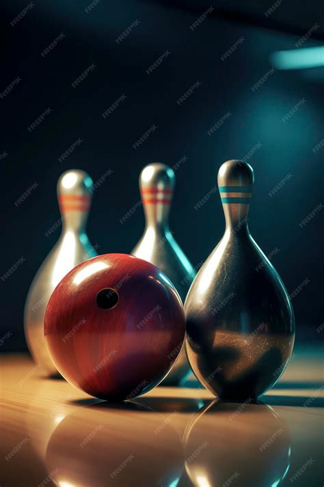 Premium Photo Bowling Ball And Pins Ai Generated