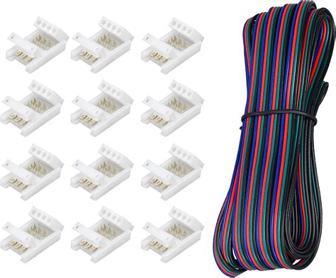 Fsjee Pin Led Rgb Extension Cable Kit Include X Ft X Ft And