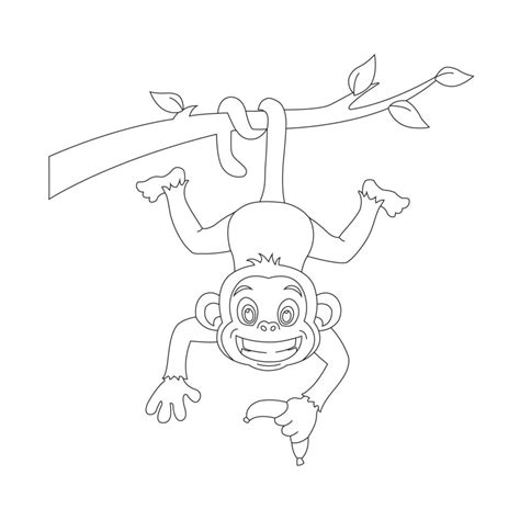 Hanging Monkey Coloring Pages