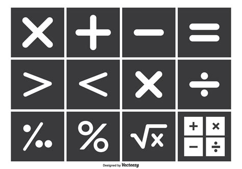 Wiskunde Vector Symbool Set 105434 Vectorkunst Bij Vecteezy