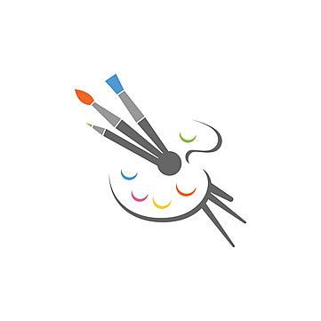 Paintbrush Logo Vector Icon Paints Watercolor Painter Vector Paints