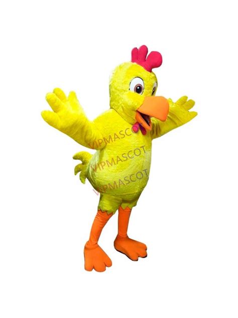 Adult Fancy Plush Yellow Chicken Mascot Costume