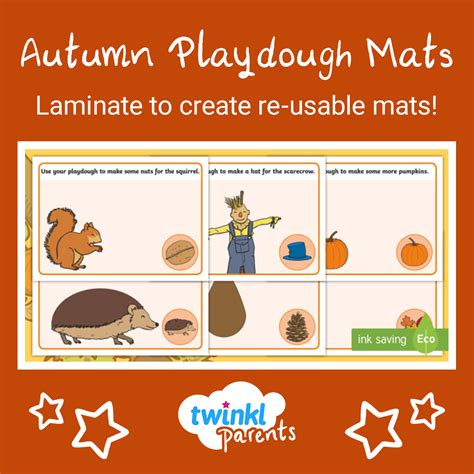 A Set Of Colourful Playdough Mats Featuring Some Lovely Autumn Themed