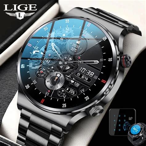 LIGE NFC Bluetooth Call Smart Watch Men HD Screen Sports Bracelet